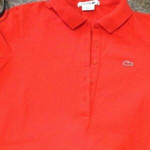 Lacoste short sleeved red golf shirt in 36
